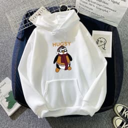 Penguin Hugsy Hoodies Women's Printed Funny Friends Graphic Winter Clothing Hoody Casual Cartoon Sweatshirts Woman Tops Clothes