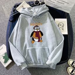 Penguin Hugsy Hoodies Women's Printed Funny Friends Graphic Winter Clothing Hoody Casual Cartoon Sweatshirts Woman Tops Clothes