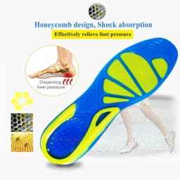 Sport Running Silicone Gel Insoles For Feet Man Women Massaging Shock Absorption Orthopedic Soles Relieve Heel Spur Pain Pad