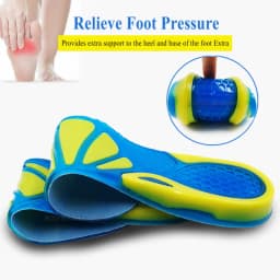 Sport Running Silicone Gel Insoles For Feet Man Women Massaging Shock Absorption Orthopedic Soles Relieve Heel Spur Pain Pad