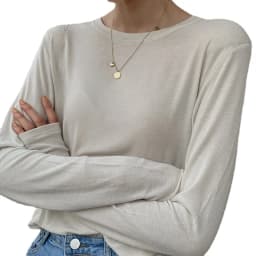 Soft Viscose Knitted Woman T-shirts Vintage Casual Loose Long Sleeve Harajuku Streetwear Women Tops 122723WTA
