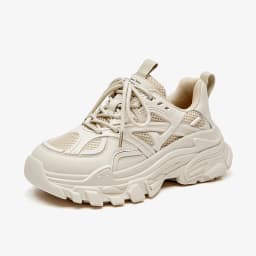 BEAUTODAY Casual Massive Sneakers Women Mesh Breathable Solid Color Round Toe Trainers Chunky Sole Female Shoes Handmade A29448