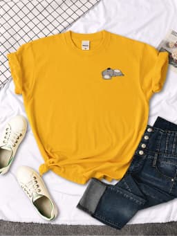 Koala Lying Flat On The Ground Sleeping Print Woman Tshirt Street Oversize Tshirt Fashion Oversize Top Sports New Women T-shirts