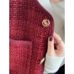 Winter Down Cotton Lined Cropped Jacket Women Korean Fashion Round Neck Tassel Tweed Coat Fashion Single Breasted Warm Outwear