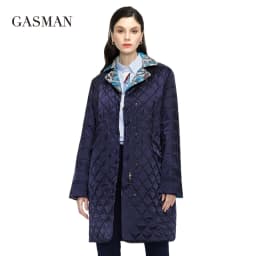 GASMAN women's spring jackets 2022 Warm Thin Cotton Jacket female Long Women autumn coat Windproof Floral Turtleneck parka 20122