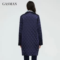 GASMAN women's spring jackets 2022 Warm Thin Cotton Jacket female Long Women autumn coat Windproof Floral Turtleneck parka 20122
