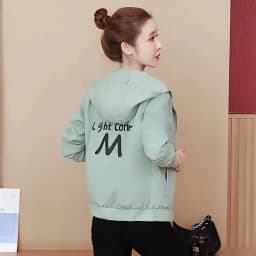 2025 New Women's Jacket Autumn Windbreaker Famale Long Sleeve Hooded Short Coat Zipper Casual Loose Basic Jacket Outerwear