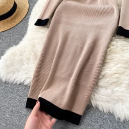 Spring Women Sheath Knitted Dresses Slim Black Elegant O-neck Stretch Long-sleeved Autumn Thin Sexy Bottoming Knit Pencil Dress