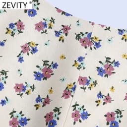 Women Vintage Square Collar Floral Print Short Shirt Double Breasted Casual Linen Blouses Lady Roupas Femininas Crop Tops LS9182