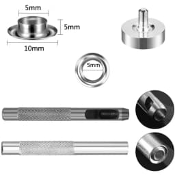 100 sets of inner diameter 5mm eyelets + tools boxed copper eyelet button shoes clothing gift bag eyelet button