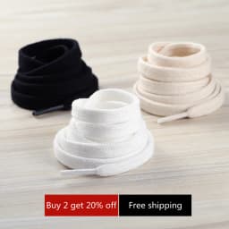 1 Pair High Quality Canvas Shoe Laces For Men and Women Black and White High Low Shoelaces Cotton Flat Laces Rope