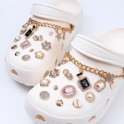 Shoe Charms DIY Diamond Pearl Chain Gemstone Decoration Buckle for Hole Shoe Charm Accessories Kids Party Girls Gift