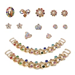 Shoe Charms DIY Diamond Pearl Chain Gemstone Decoration Buckle for Hole Shoe Charm Accessories Kids Party Girls Gift