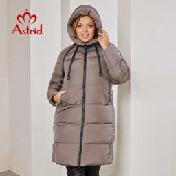 Astrid 2023 New Winter parka Women's coat women Jacket long warm Bright fabric fashion hooded large sizes female clothing 8675