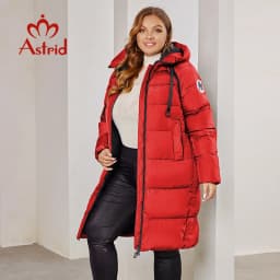 Astrid 2023 New Winter parka Women's coat women Jacket long warm Bright fabric fashion hooded large sizes female clothing 8675
