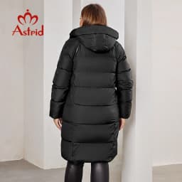 Astrid 2023 New Winter parka Women's coat women Jacket long warm Bright fabric fashion hooded large sizes female clothing 8675