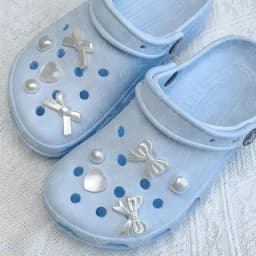 Hot sales DIY Stylish Bow Shoe Charms for Clogs Slides Sandals Garden Shoes Decorations Charm Set Accessories Kids Gifts