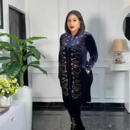 African Mom Fashion Suit Gold Velvet Stretch Fabric Hot Drilling Decorative Split Round Neck Quality