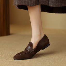 Krazing Pot 2026 Sheep Suede Concise Simple Round Toe Slip On Women Spring Modern Fashion European Designer Autumn Ballet Flats