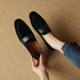 Krazing Pot 2026 Sheep Suede Concise Simple Round Toe Slip On Women Spring Modern Fashion European Designer Autumn Ballet Flats