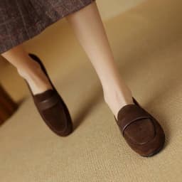 Krazing Pot 2026 Sheep Suede Concise Simple Round Toe Slip On Women Spring Modern Fashion European Designer Autumn Ballet Flats
