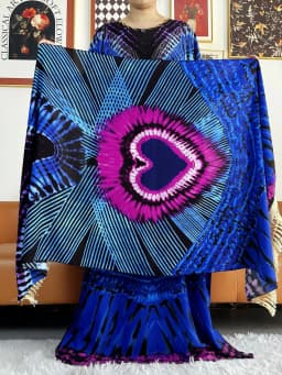 2024 Summer Party Dress Short Sleeve With Big Scarf Printing Floral Loose Boubou Maxi Islam Women African Abaya Clothing