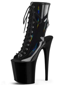Exotic Laser 6Inches Platform Boots Pole Dance Strip Lace Up Gothic Nightclub Fashion Thin Peep Toe Womens Gladiator Crossdress