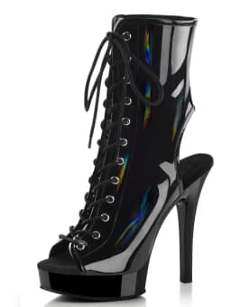 Exotic Laser 6Inches Platform Boots Pole Dance Strip Lace Up Gothic Nightclub Fashion Thin Peep Toe Womens Gladiator Crossdress