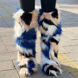 New Woman Boots High Boots Over-the-knee Fur Snow Boots Women's Fashion Warm Wool-like Boots Plus Velvet Padded Winter Boots