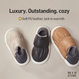 UTUNE Winter Women Slippers Anti-slip Indoor Warm Plush Waterproof Heel Shoes Comfortable Outdoor Casual Easy Walk Fashion