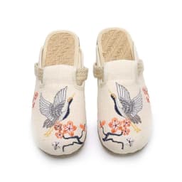Ethnic Wide Toe Linen Slippers for Women Embroidered Vintage Casual Mules Ladies Trend Summer Slides Female Backless Sandals