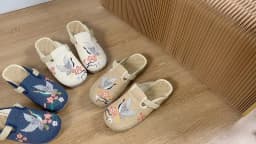 Ethnic Wide Toe Linen Slippers for Women Embroidered Vintage Casual Mules Ladies Trend Summer Slides Female Backless Sandals