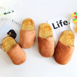 Simulation Bread Cotton Slippers Winter Home Soft Bottom Non-Slip Plush Warm Cotton Slippers for Woman Man Comfort Babouche