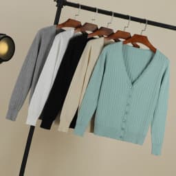V-neck Cropped Knitting Knit Ladies Basic Women's Coat Spring 2026 Blouses Long Sleeve Top Jersey Knitted Sweater Korean Fashion