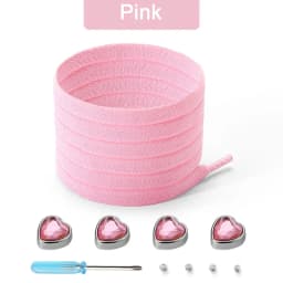 Colorful Heart Diamond Flat Shoelaces for Sneakers Love Rhinestone Elastic Shoe Laces No Tie Shoelace Cute Sports Leisure Buckle