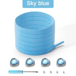 Colorful Heart Diamond Flat Shoelaces for Sneakers Love Rhinestone Elastic Shoe Laces No Tie Shoelace Cute Sports Leisure Buckle