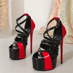 Sexy Peep Toe 16.5CM Extreme High Heels Women's Sandals Party Wedding Banquet Stiletto Shoes Fashion Buckle Strap Platform Pumps