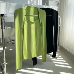 LMQ NEW French Solid Long Sleeve Square Collar Tees T Shirt Thin Low-Neck Slim-Fit Collarbone Tops Temperament Bottom Shirt
