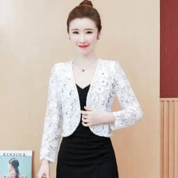 2023 Women's Lace Top Sun Protection Short Jacket Spring Summer Lace Cardigan Thin Bead Embroidered Flowers Diamond Small Shawl