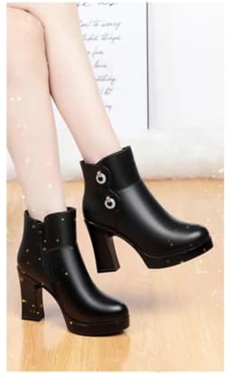 DIMANYU Women Winter Boots 2026 New High Heel Ankle Boots Women Warm Wool Platform Women's Fashion Normal Boots Shoes