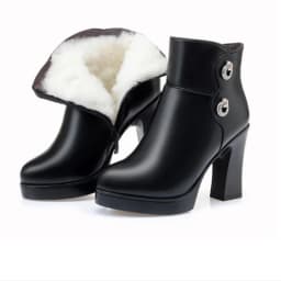 DIMANYU Women Winter Boots 2026 New High Heel Ankle Boots Women Warm Wool Platform Women's Fashion Normal Boots Shoes