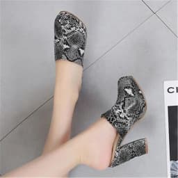 European American Style High-Heel Baotou Semi Slippers Women's 2024 New Waterproof Platform Shoes Ladies Wear Fashion Thick Heel