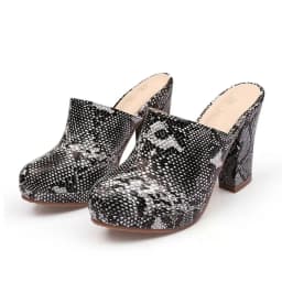 European American Style High-Heel Baotou Semi Slippers Women's 2024 New Waterproof Platform Shoes Ladies Wear Fashion Thick Heel