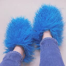 Pantuflas De Peluches Slip On Zapatillas Fluffy Plush Fuzzy Faux Mongolian Fur Slippers Goat Hair Fur Slides Slippers For Women