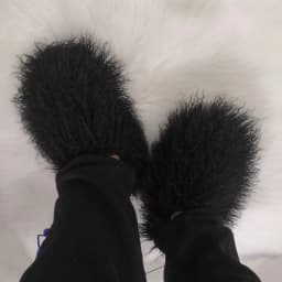 Pantuflas De Peluches Slip On Zapatillas Fluffy Plush Fuzzy Faux Mongolian Fur Slippers Goat Hair Fur Slides Slippers For Women