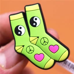 1pcs Tai Chi Socks Lip Print Goldfish PVC Buckle Shoe Accessories Decorations Clogs Pin Charms Shoes fit Bracelet Kids Gifts
