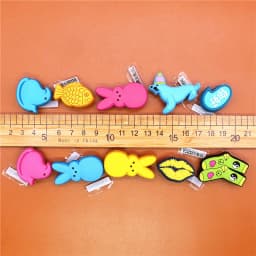 1pcs Tai Chi Socks Lip Print Goldfish PVC Buckle Shoe Accessories Decorations Clogs Pin Charms Shoes fit Bracelet Kids Gifts