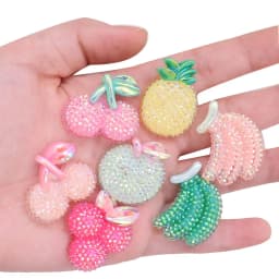 1pcs Resin Shiny Fruit Banana Cherry Shoe Decorations Garden Shoes Accessories Fit Kids Charms Party Presents