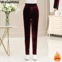 Winter Thicken Velvet Pencil Pants Women's High Waist Plush Fleece Lined Big Size 5xl Ankle-length Pantalons New Slim Leggings