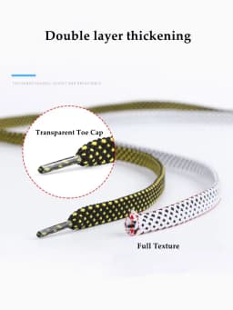 1Pair Flat Twocolor Shoelaces for Sneakers Polyester Checkered Double Layer Hollow Laces for Shoes Sports Tennis Shoelace